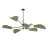 Emibig Plafonnier Lotus Acier Noir | Convient pour 6x E14 - Max 10W