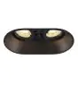 SLV Horn Double Spot Aluminium Noir | Convient pour 2x GU10 