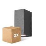 Duopak D'Lite Wandlamp Vrebos Aluminium Zwart Up&Down| Geschikt voor 2x GU10