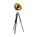 Eglo Vloerlamp Covaleda Hout Staal Zwart Goud | IP20 - Geschikt voor 1x E27 