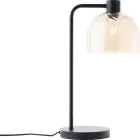 Brilliant Tafellamp Casto Glas Metaal Zwart Beige | 190mm - Geschikt voor 1x E27